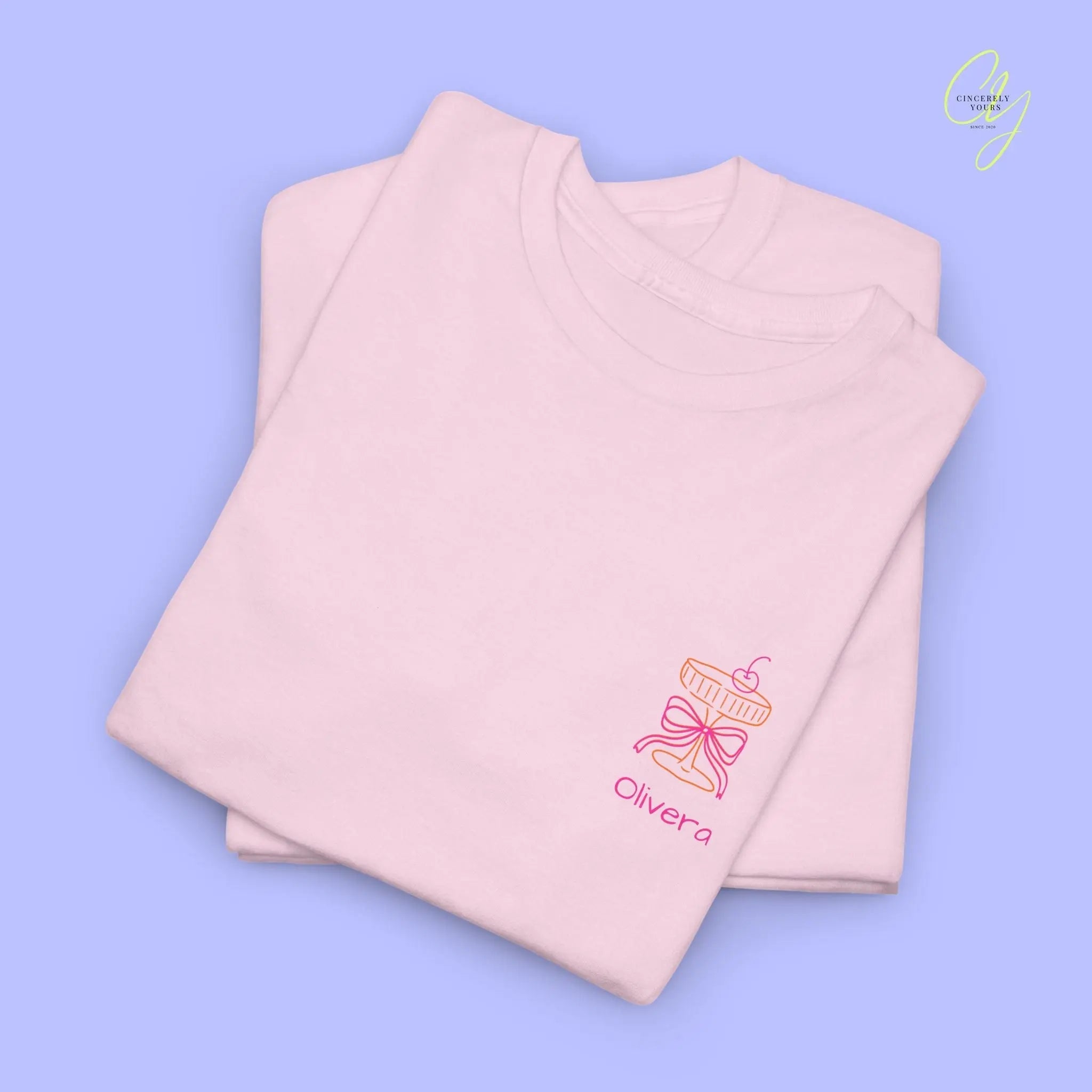 Coquette Bachelorette Party Tee — The Bride Crew cherry bow Champagne (Customizable) - Cincerely Yours