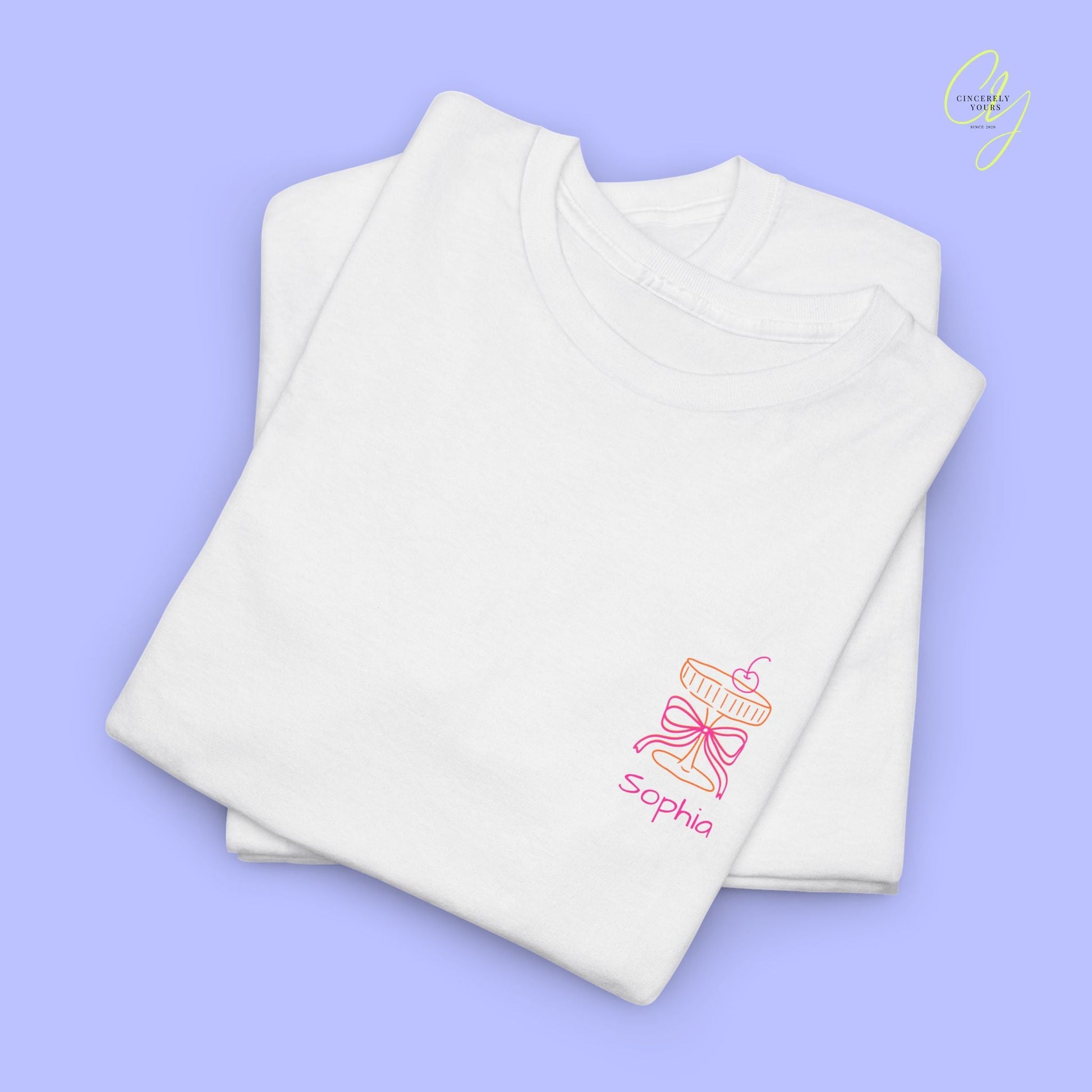 Coquette Bachelorette Party Tee — The Bride Crew cherry bow Champagne (Customizable) - Cincerely Yours