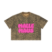 Mallemaus Shirt Malle Maus - Unisex Pink Leopard Print Boxy T-Shirt