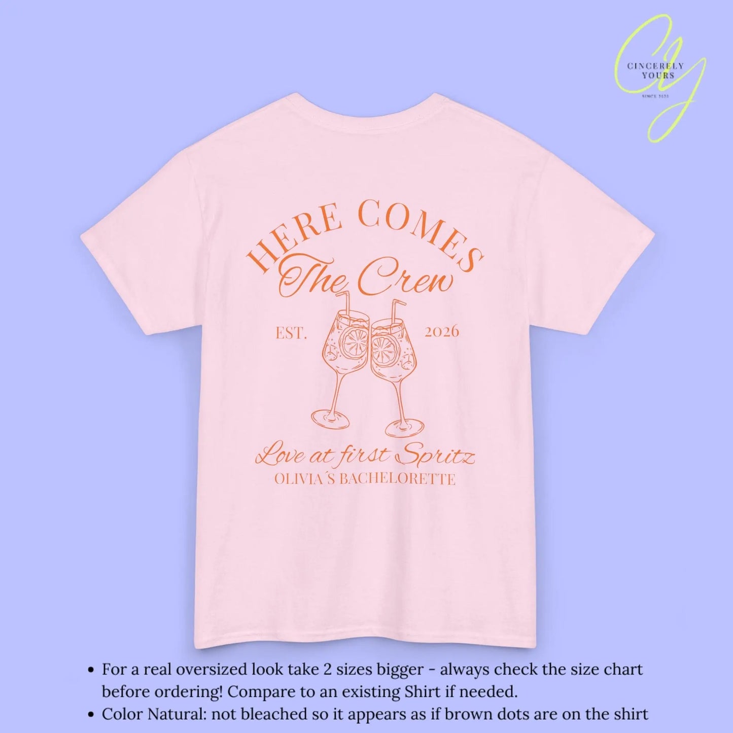 Love at first Spritz Bachelorette Party Tee — Here comes the Bride/ the Crew Old money Shirt (Customizable) - Cincerely Yours