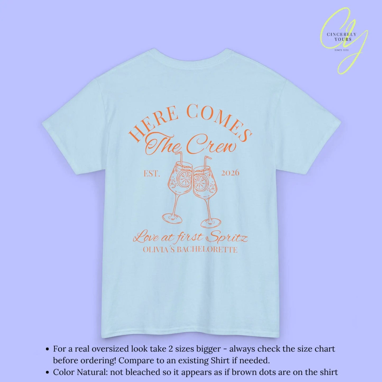 Love at first Spritz Bachelorette Party Tee — Here comes the Bride/ the Crew Old money Shirt (Customizable) - Cincerely Yours