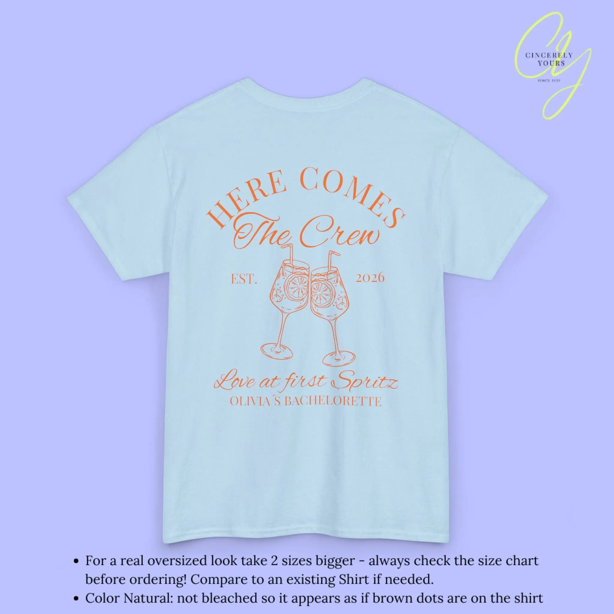Love at first Spritz Bachelorette Party Tee — Here comes the Bride/ the Crew Old money Shirt (Customizable) - Cincerely Yours