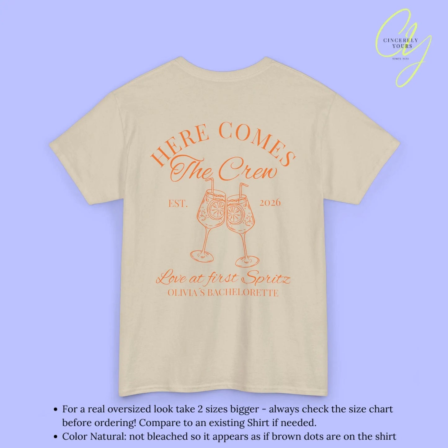 Love at first Spritz Bachelorette Party Tee — Here comes the Bride/ the Crew Old money Shirt (Customizable) - Cincerely Yours