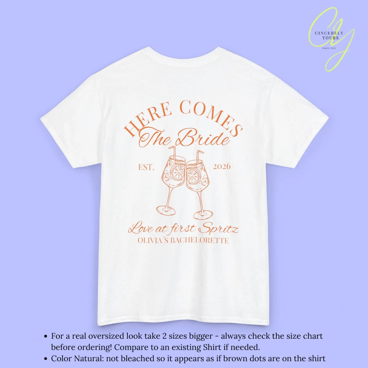 Love at first Spritz Bachelorette Party Tee — Here comes the Bride/ the Crew Old money Shirt (Customizable) - Cincerely Yours