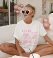 Hochwertiges Lucky in Love Bride Tee aus dicker Premium Baumwolle im angesagten Vintage Washed Look für maximalen Tragekomfort am JGA.