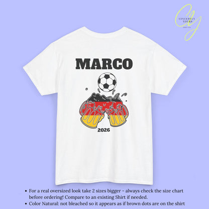 Malle Fussball Shirt — Deutschland Flagge Bierkrug (Personalisierbar) - Cincerely Yours