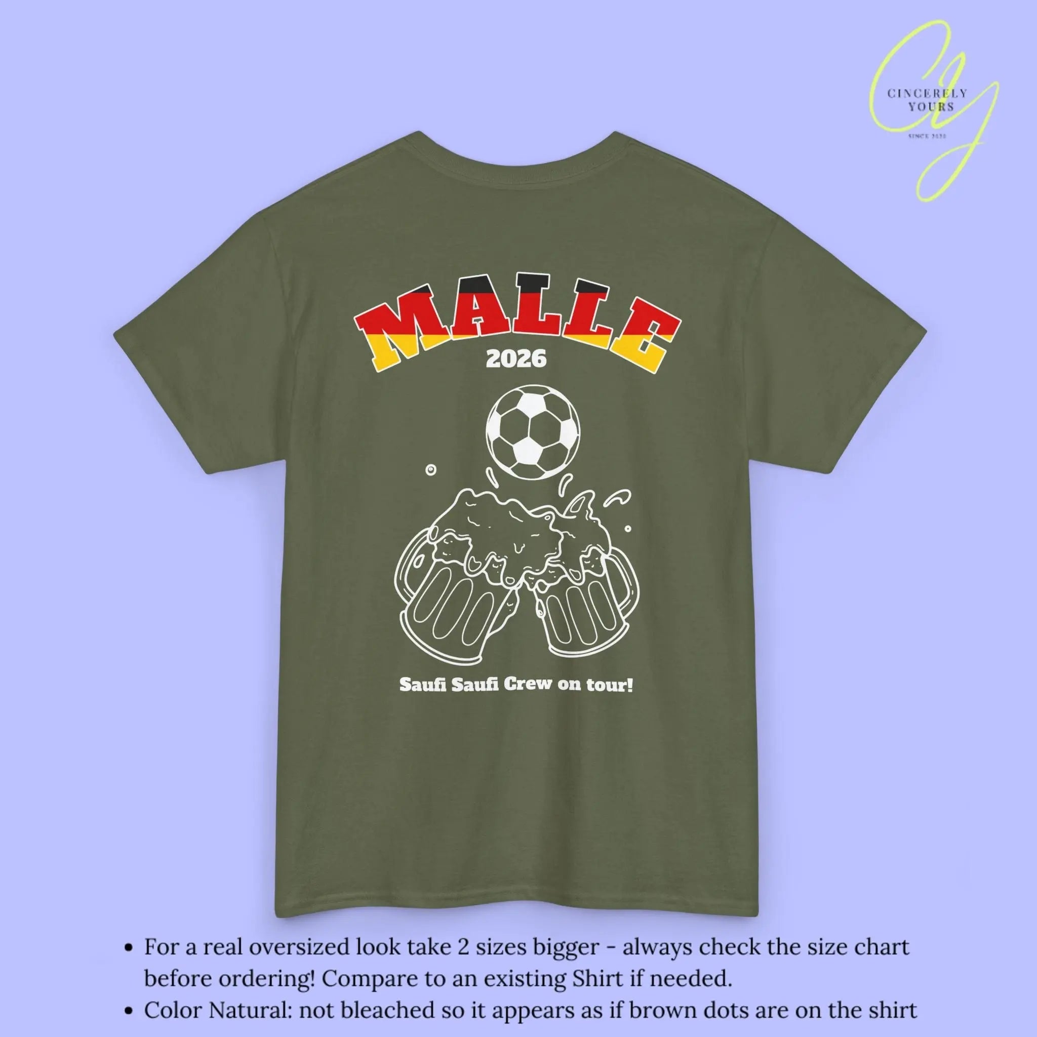 Malle Fussball Shirt — Deutschland Flagge Bierkrug (Personalisierbar) - Cincerely Yours