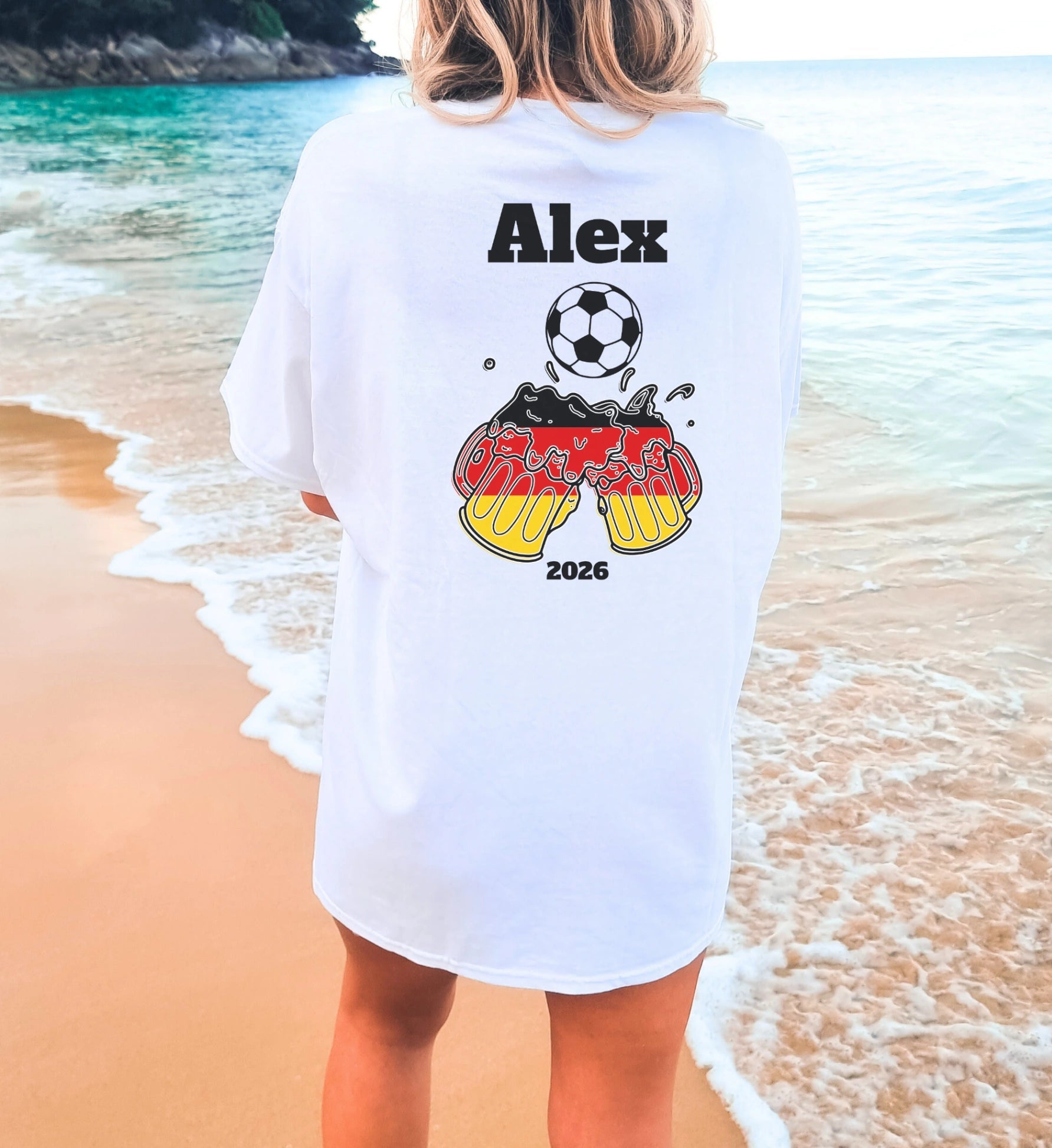 Malle Fussball Shirt — Deutschland Flagge Bierkrug (Personalisierbar) - Cincerely Yours