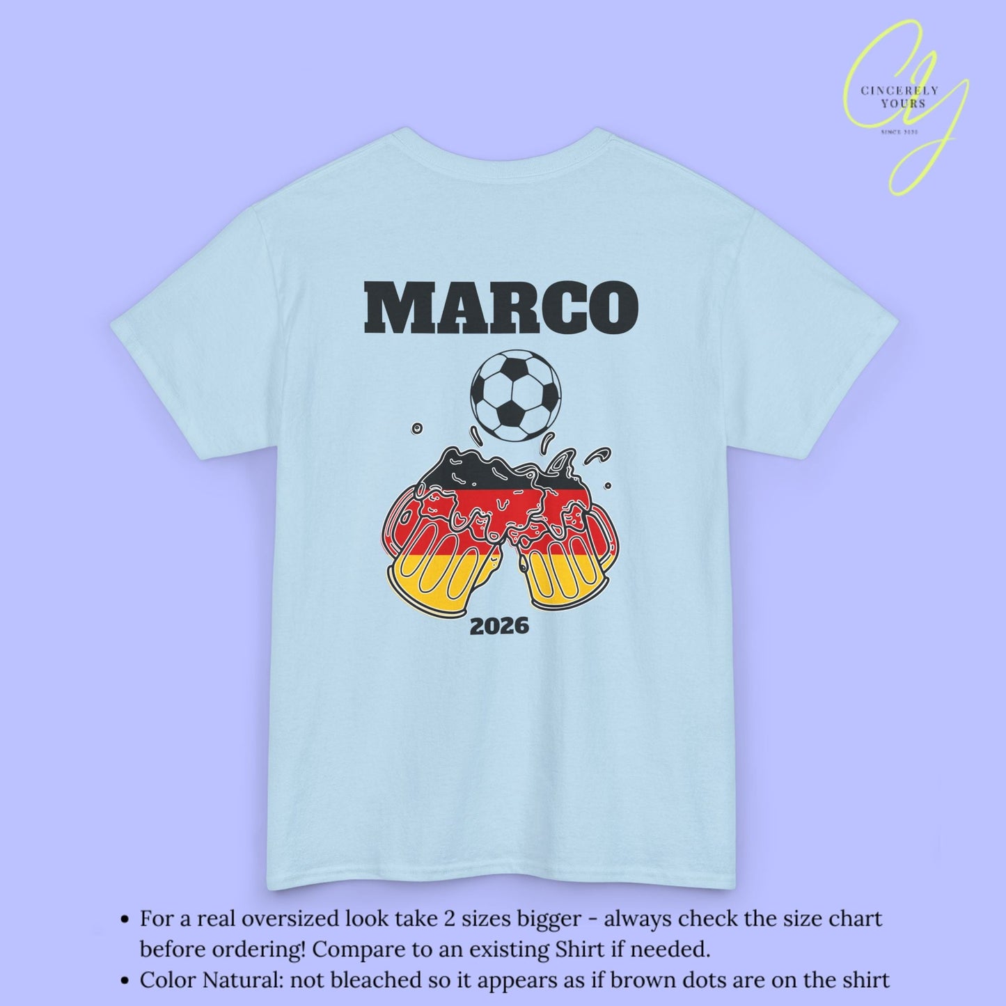 Malle Fussball Shirt — Deutschland Flagge Bierkrug (Personalisierbar) - Cincerely Yours