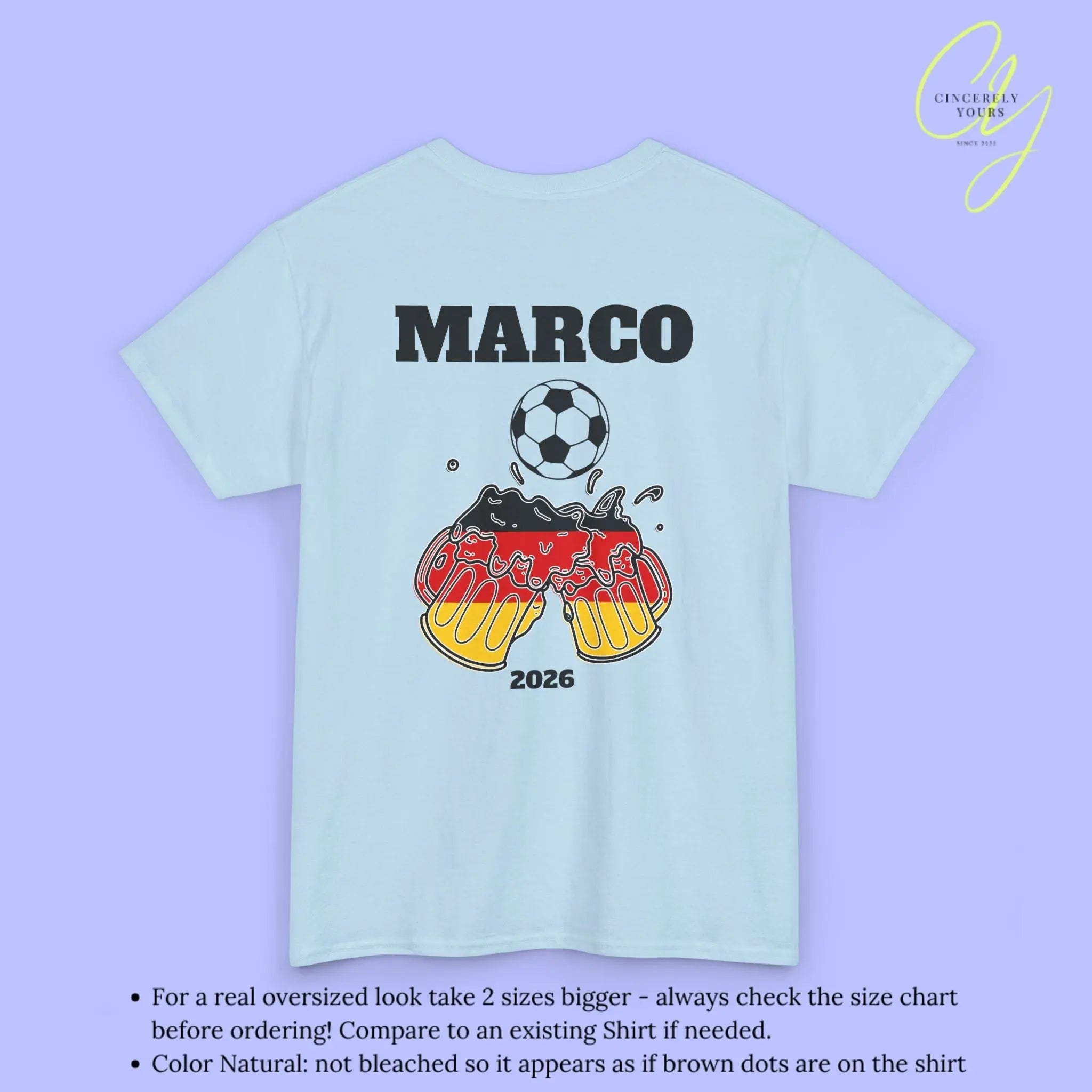 Malle Fussball Shirt — Deutschland Flagge Bierkrug (Personalisierbar) - Cincerely Yours