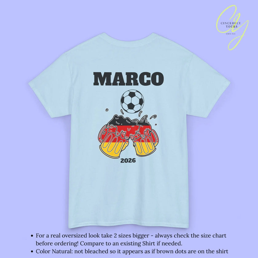 Malle Fussball Shirt — Deutschland Flagge Bierkrug (Personalisierbar) - Cincerely Yours