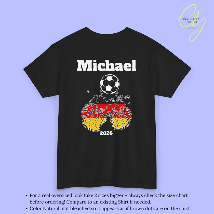 Malle Fussball Shirt — Deutschland Flagge Bierkrug (Personalisierbar) - Cincerely Yours