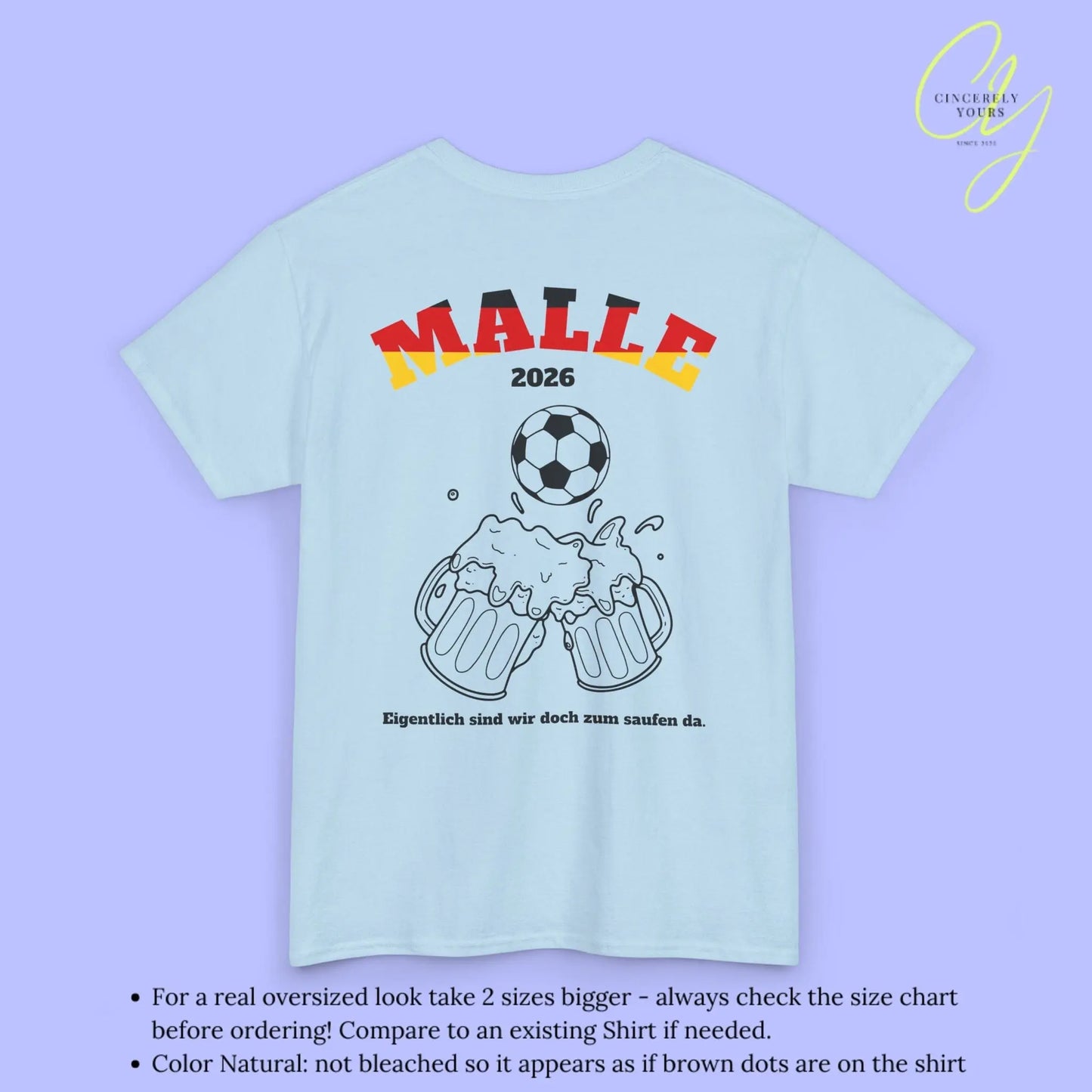 Malle Fussball Shirt — Deutschland Flagge Bierkrug (Personalisierbar) - Cincerely Yours