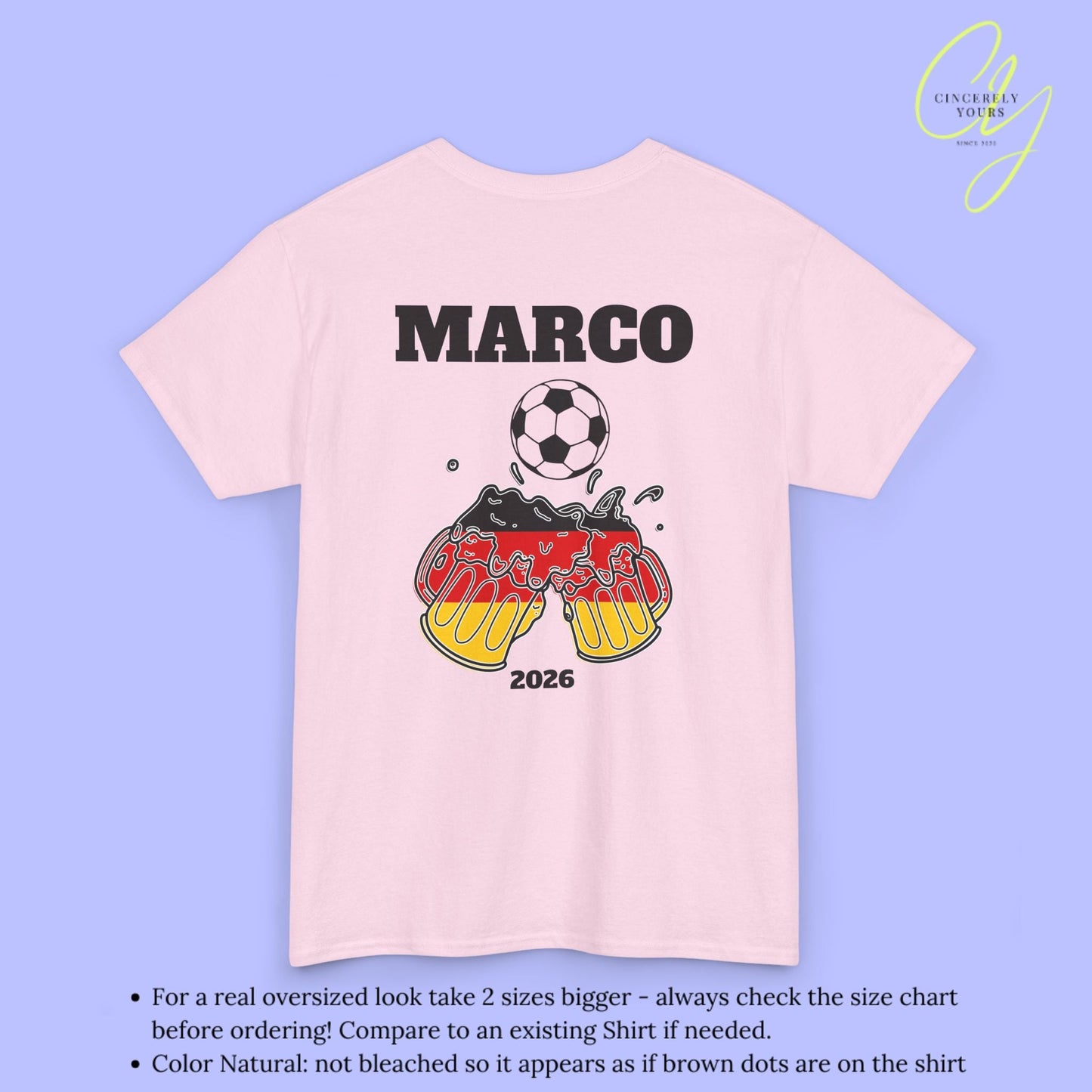 Malle Fussball Shirt — Deutschland Flagge Bierkrug (Personalisierbar) - Cincerely Yours