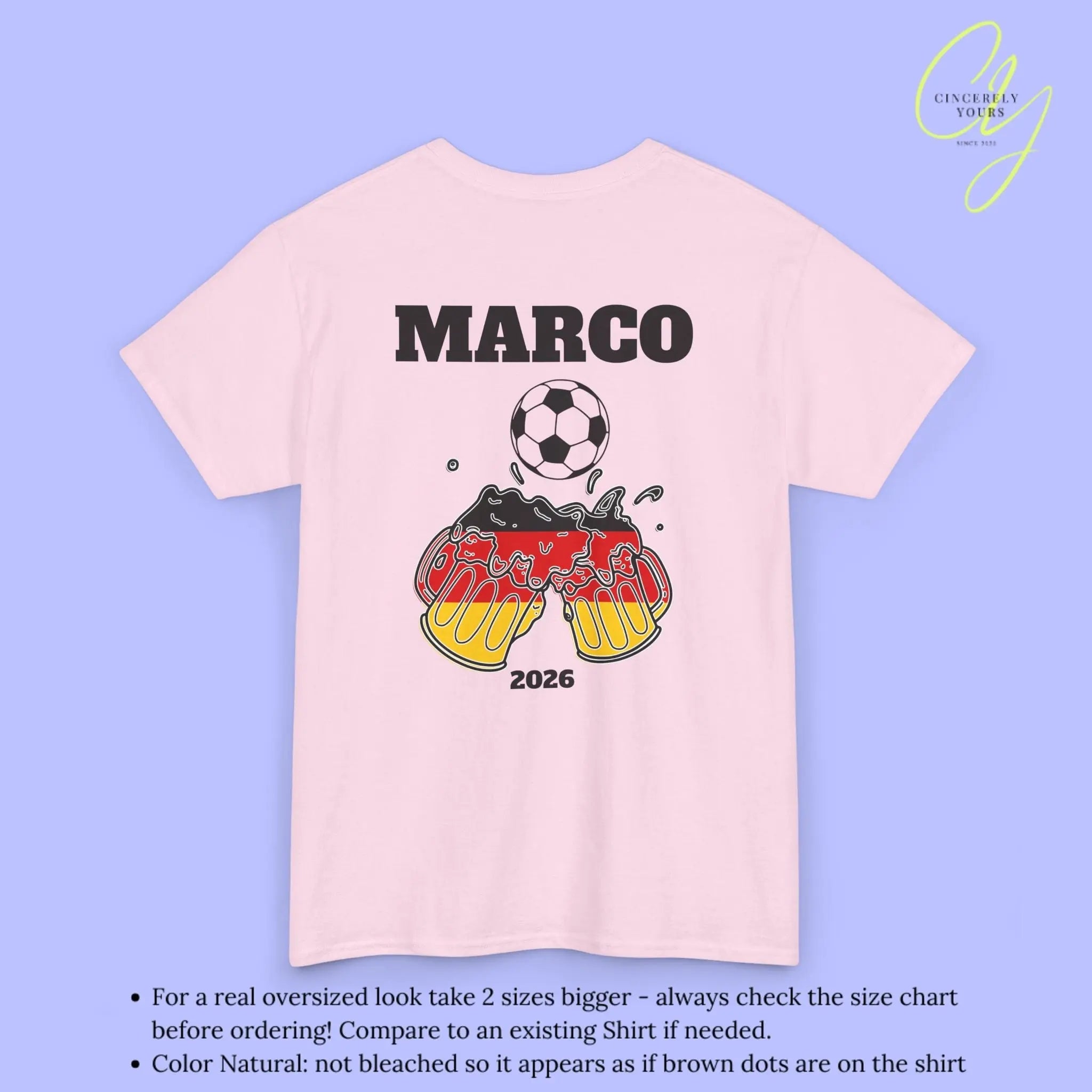 Malle Fussball Shirt — Deutschland Flagge Bierkrug (Personalisierbar) - Cincerely Yours