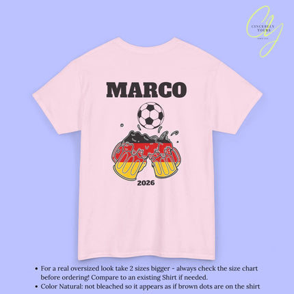 Malle Fussball Shirt — Deutschland Flagge Bierkrug (Personalisierbar) - Cincerely Yours