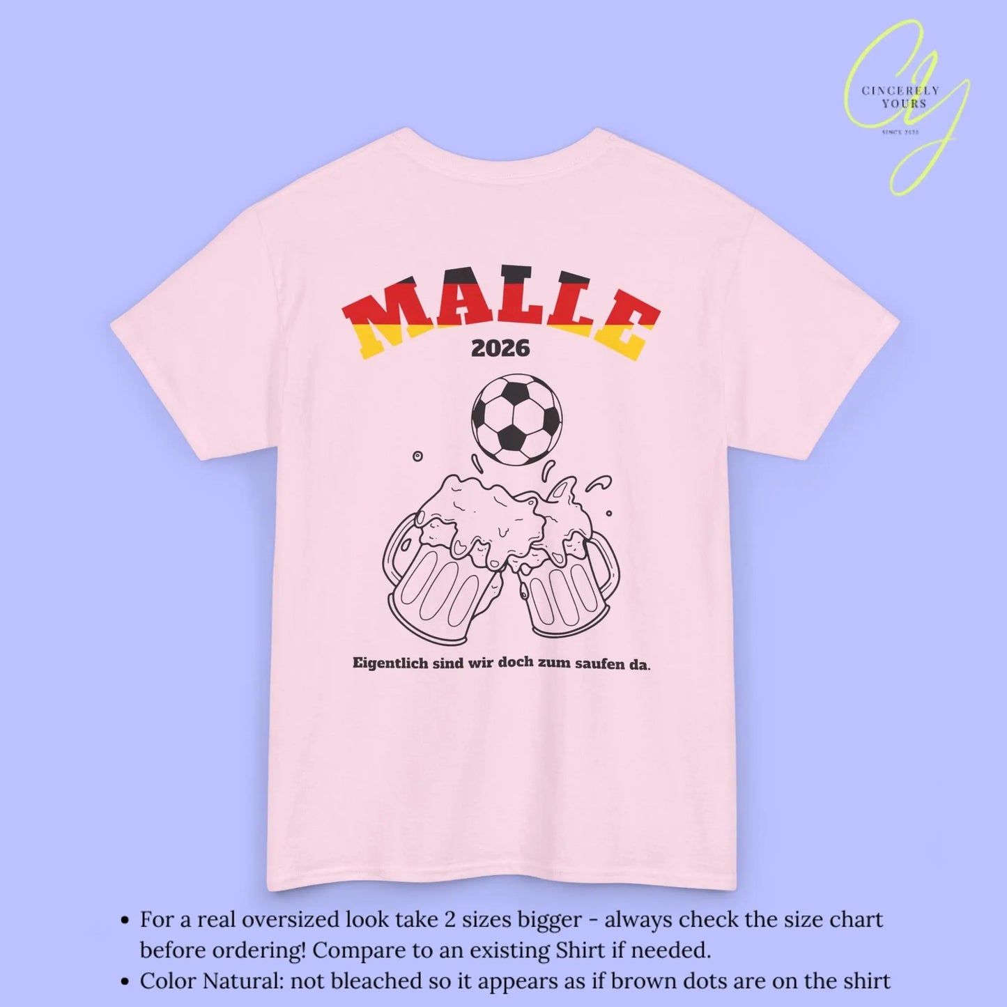 Malle Fussball Shirt — Deutschland Flagge Bierkrug (Personalisierbar) - Cincerely Yours