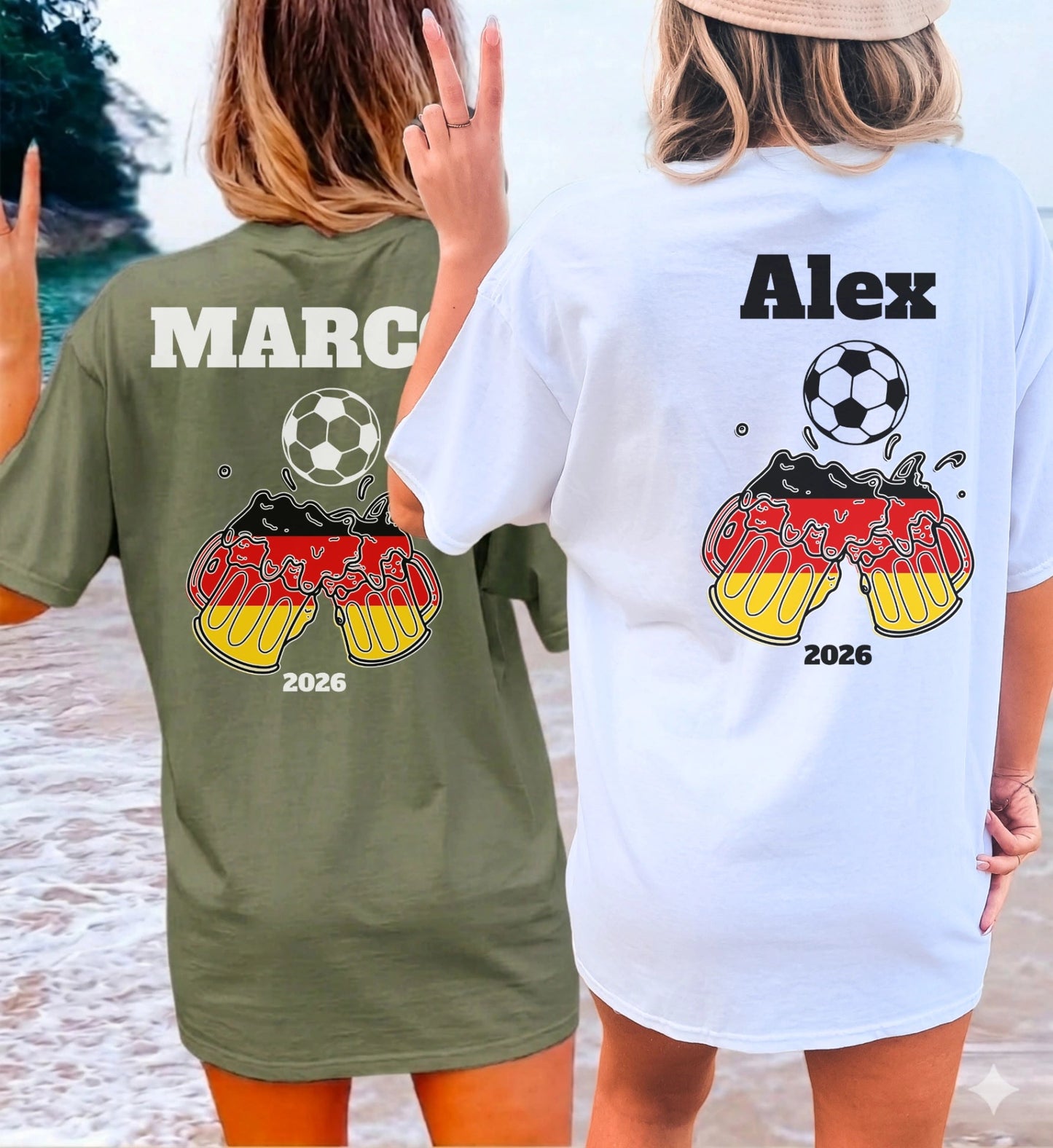 Malle Fussball Shirt — Deutschland Flagge Bierkrug (Personalisierbar) - Cincerely Yours