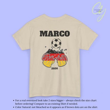 Malle Fussball Shirt — Deutschland Flagge Bierkrug (Personalisierbar) - Cincerely Yours