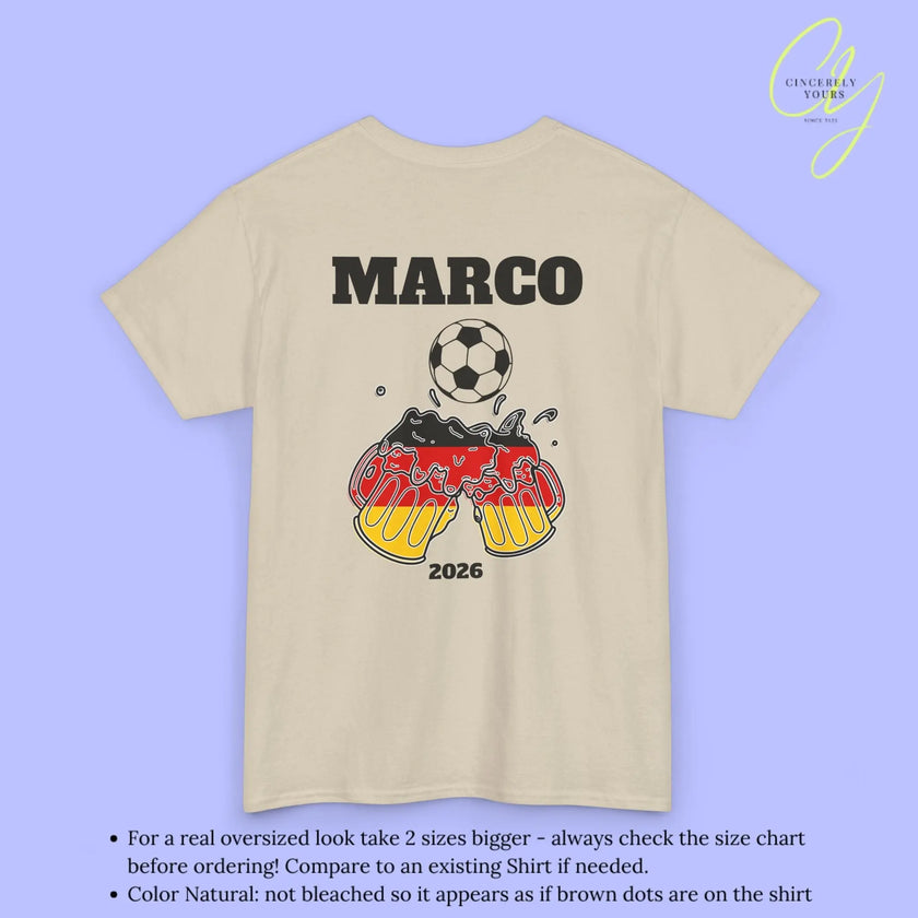 Malle Fussball Shirt — Deutschland Flagge Bierkrug (Personalisierbar) - Cincerely Yours