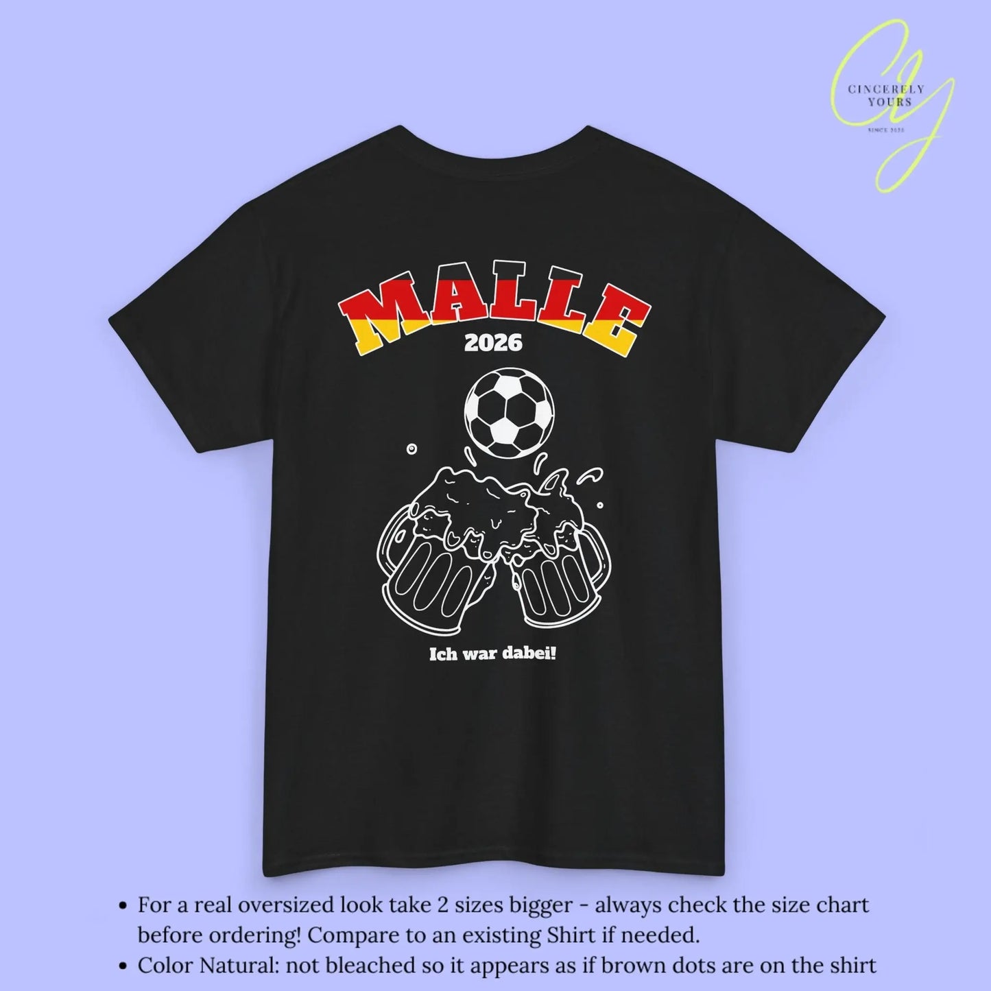 Malle Fussball Shirt — Deutschland Flagge Bierkrug (Personalisierbar) - Cincerely Yours