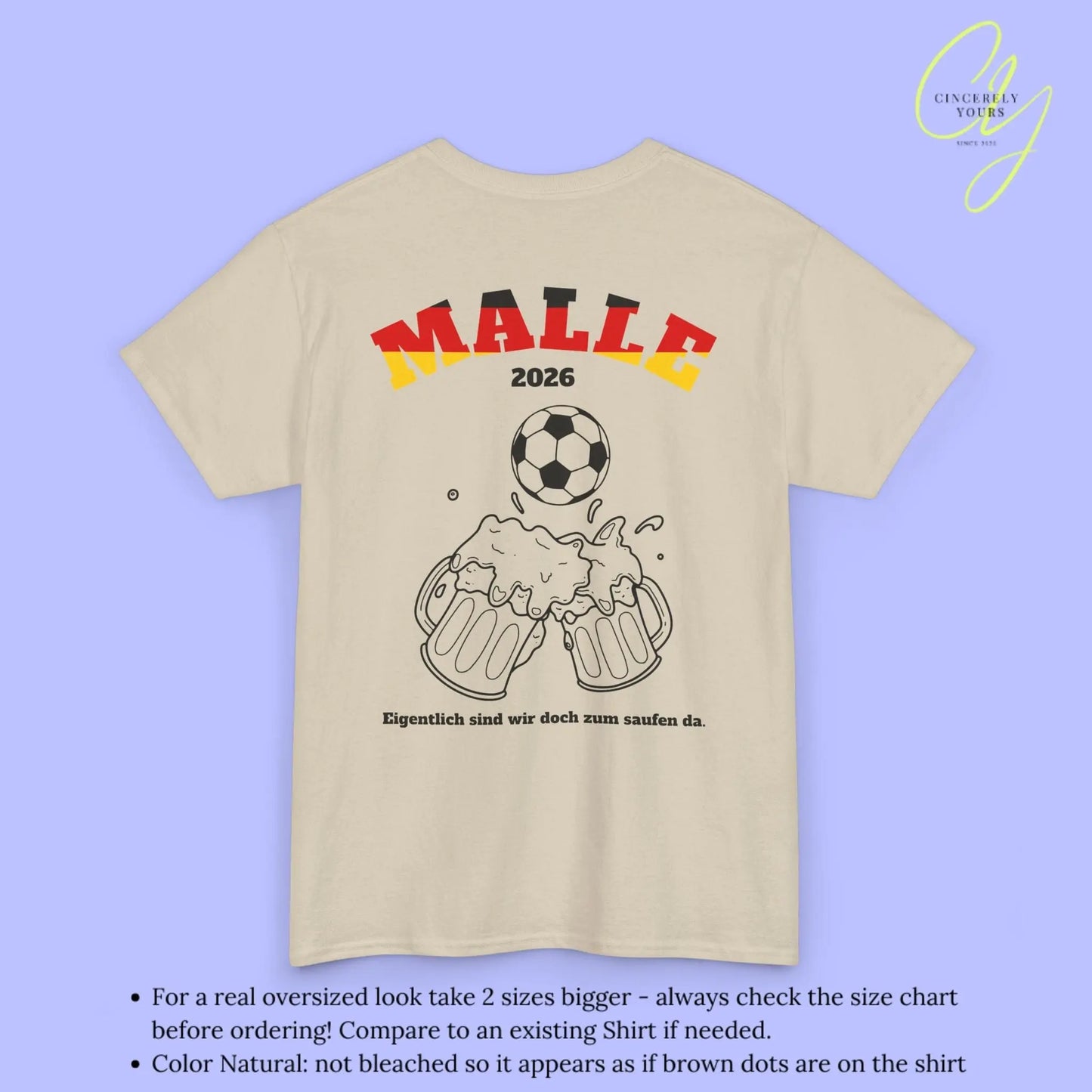 Malle Fussball Shirt — Deutschland Flagge Bierkrug (Personalisierbar) - Cincerely Yours