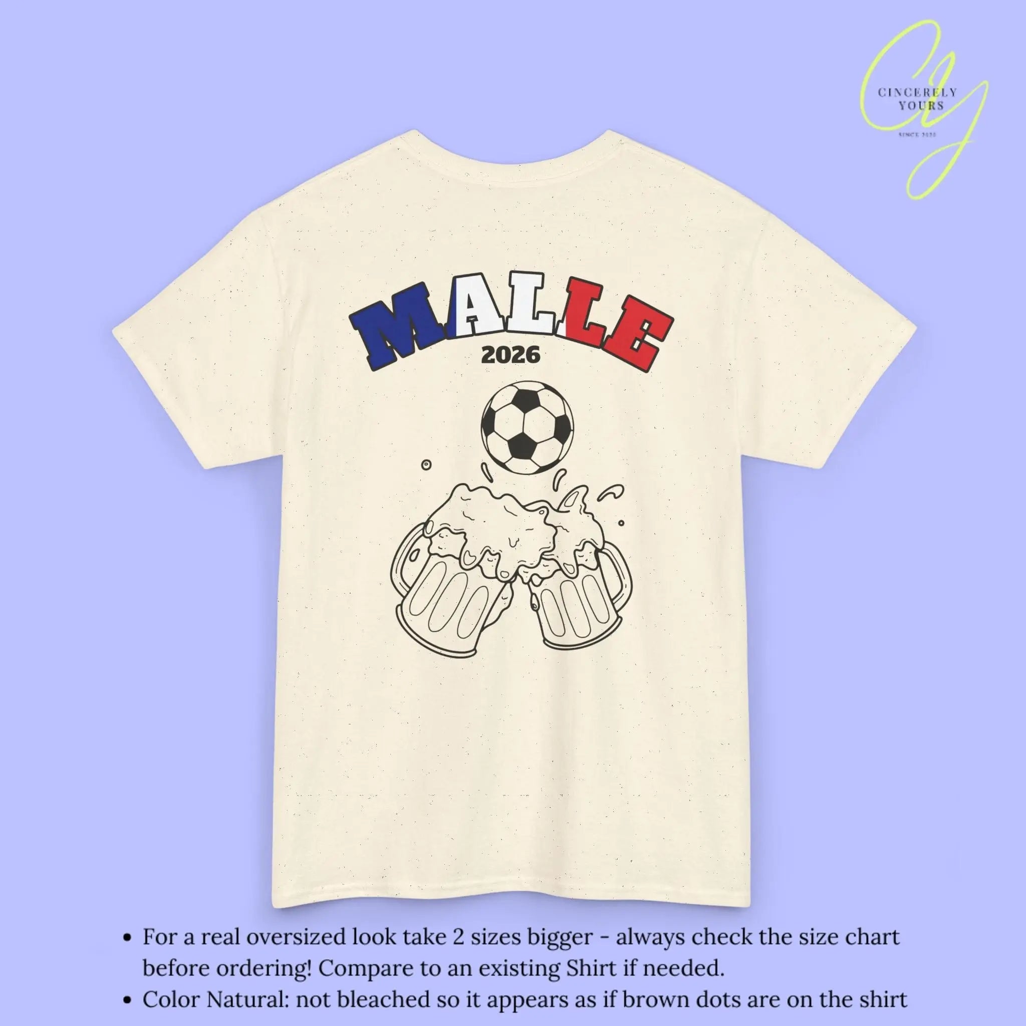 Malle Fussball Shirt — Frankreich Flagge Bierkrug (Personalisierbar) - Cincerely Yours