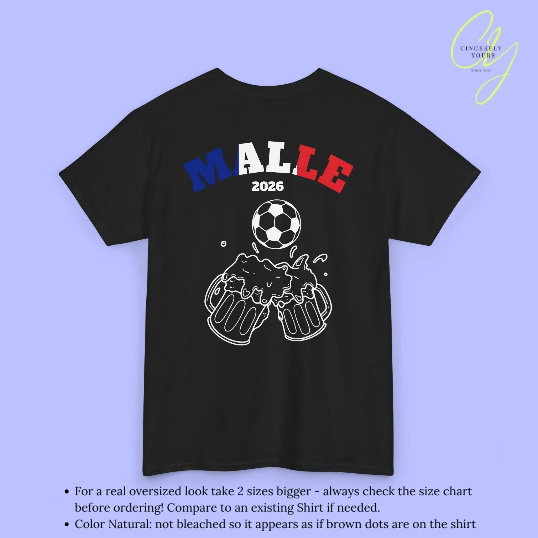 Malle Fussball Shirt — Frankreich Flagge Bierkrug (Personalisierbar) - Cincerely Yours
