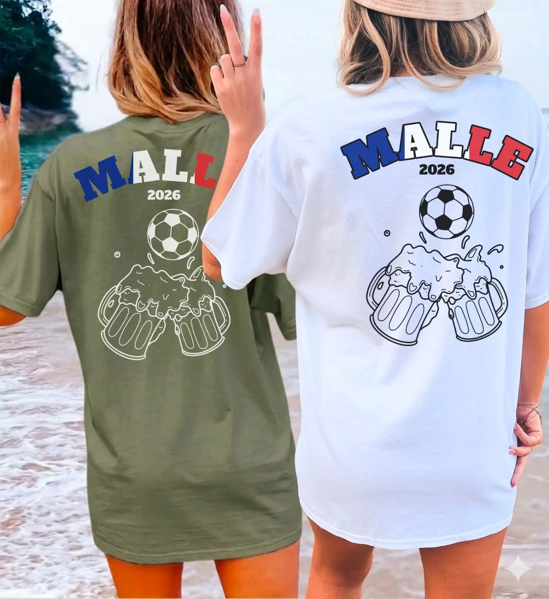 Malle Fussball Shirt — Frankreich Flagge Bierkrug (Personalisierbar) - Cincerely Yours