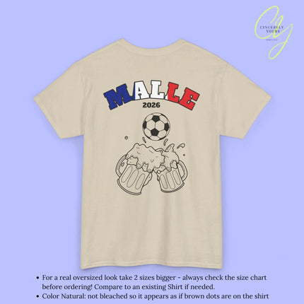 Malle Fussball Shirt — Frankreich Flagge Bierkrug (Personalisierbar) - Cincerely Yours