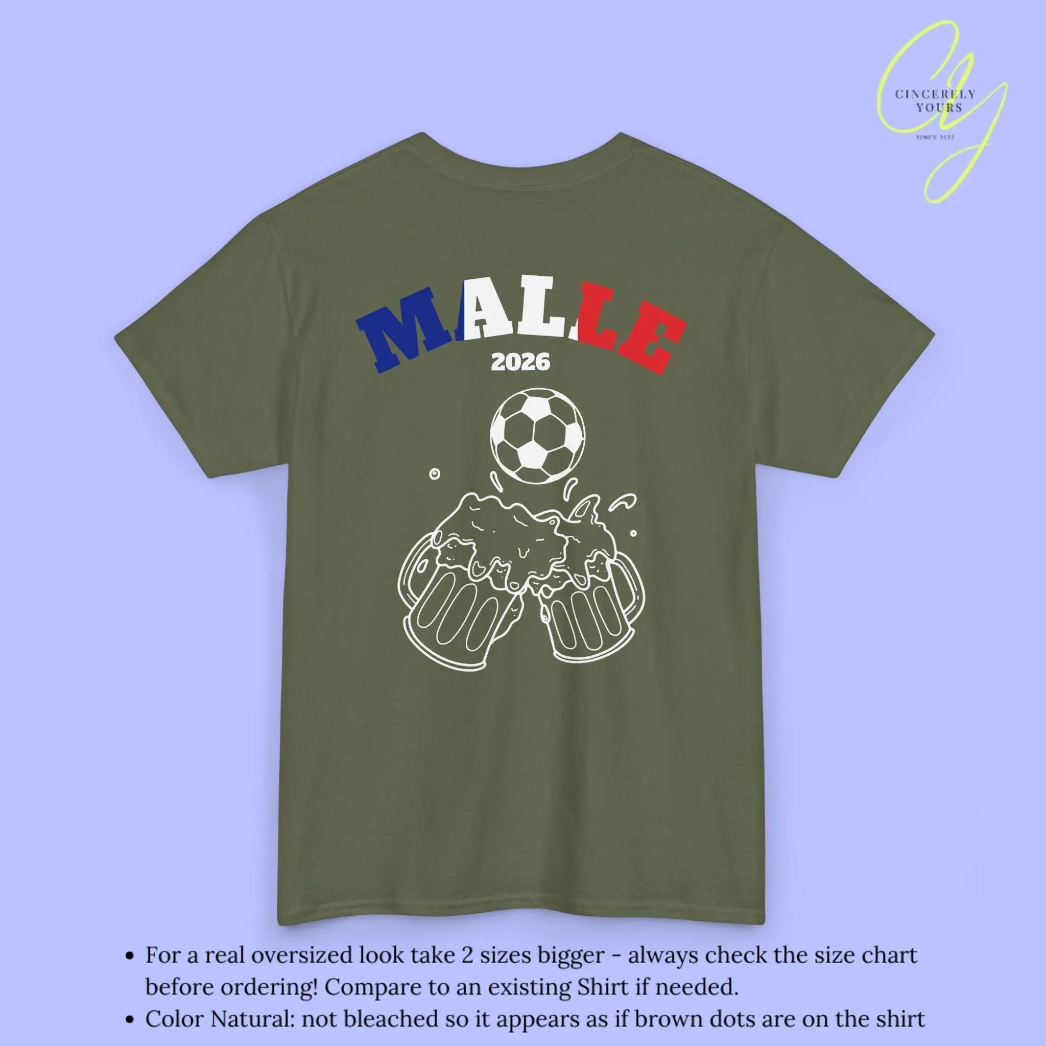 Malle Fussball Shirt — Frankreich Flagge Bierkrug (Personalisierbar) - Cincerely Yours