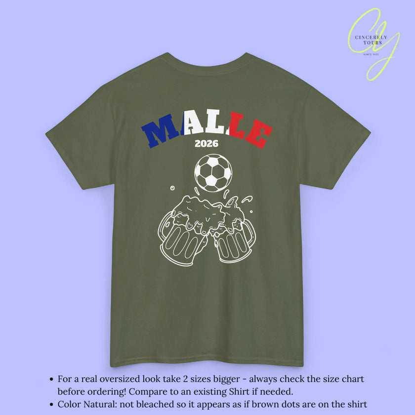 Malle Fussball Shirt — Frankreich Flagge Bierkrug (Personalisierbar) - Cincerely Yours