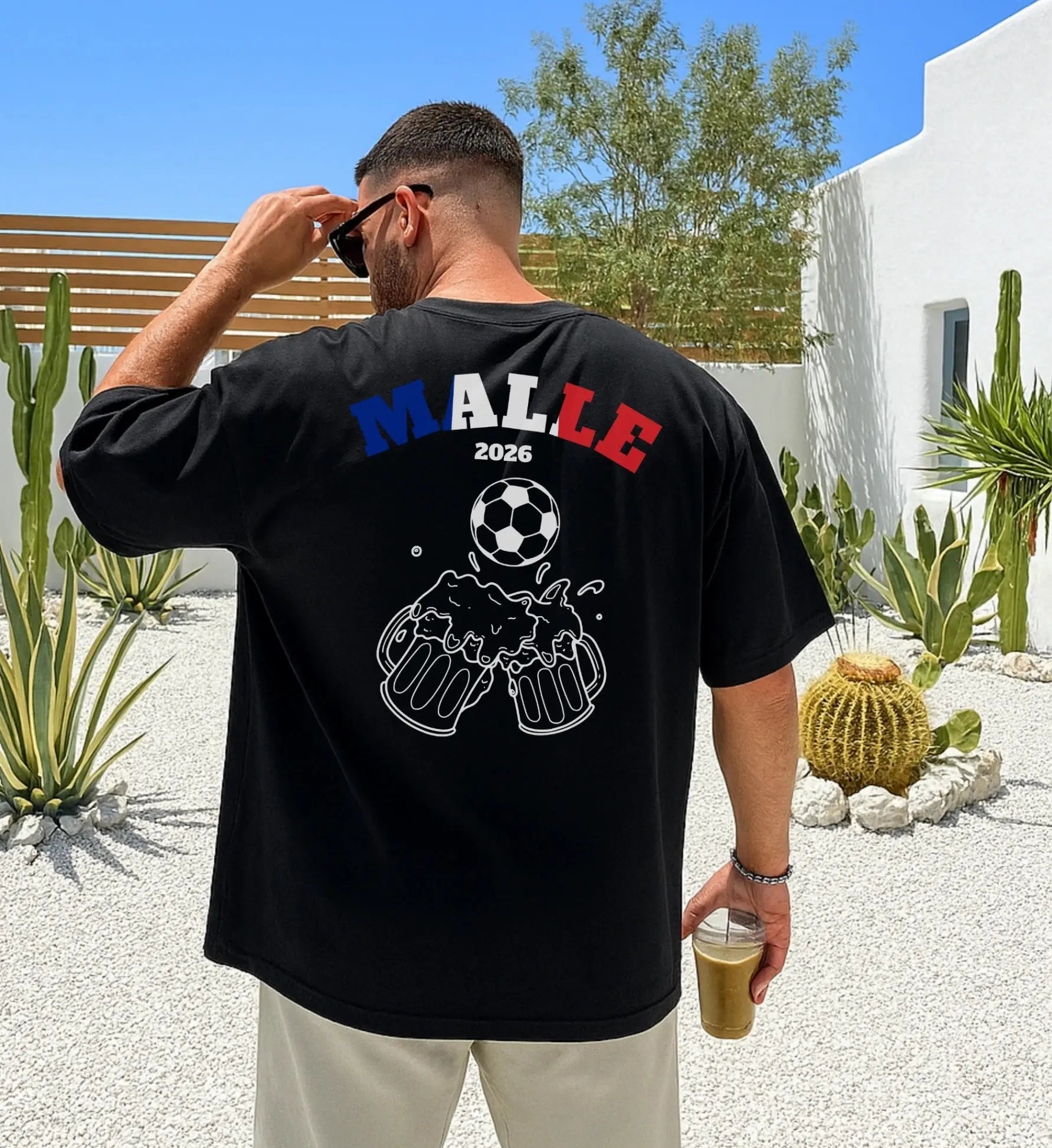 Malle Fussball Shirt — Frankreich Flagge Bierkrug (Personalisierbar) - Cincerely Yours
