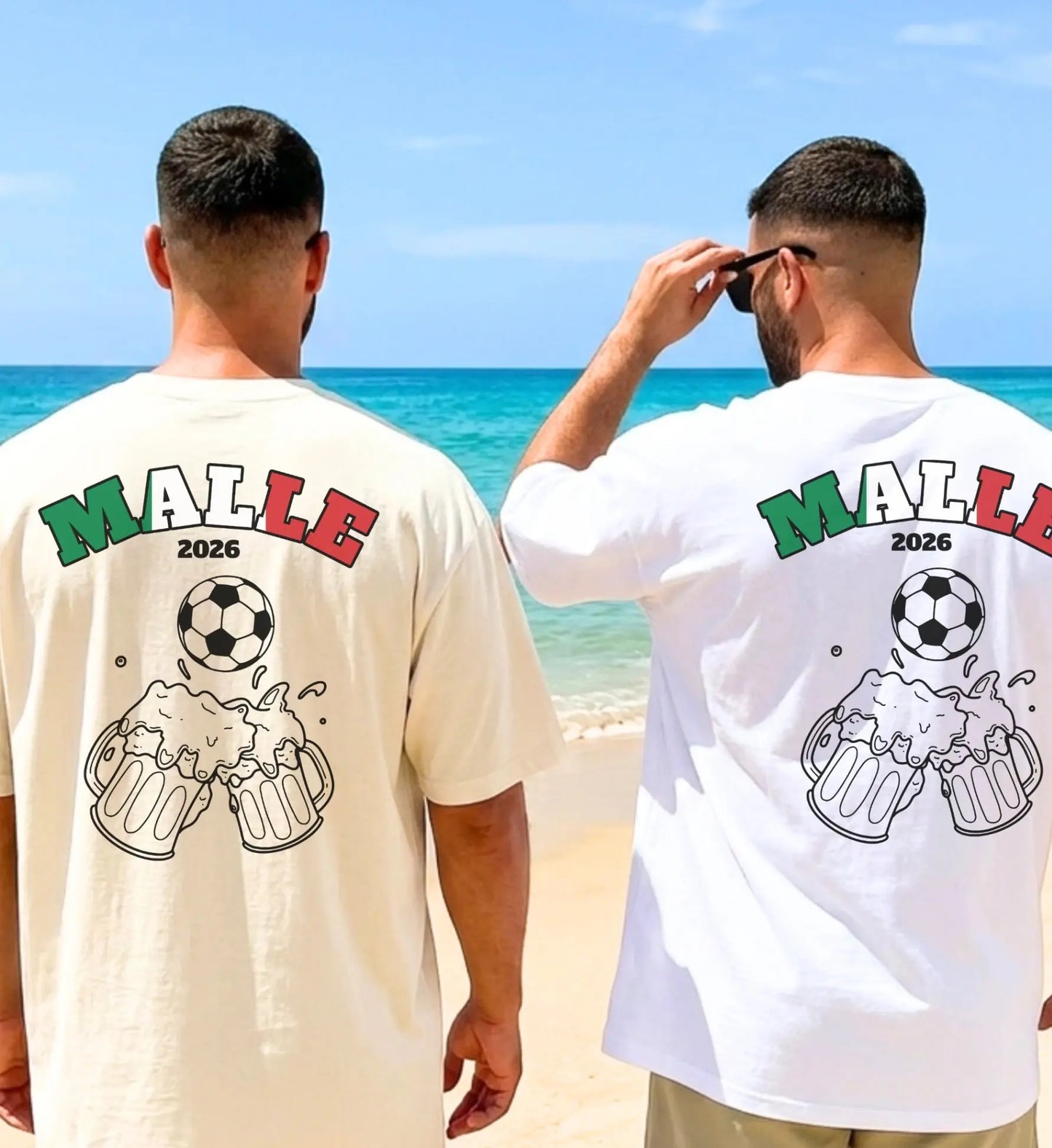 Malle Fussball Shirt — Italien Flagge Bierkrug (Personalisierbar) - Cincerely Yours