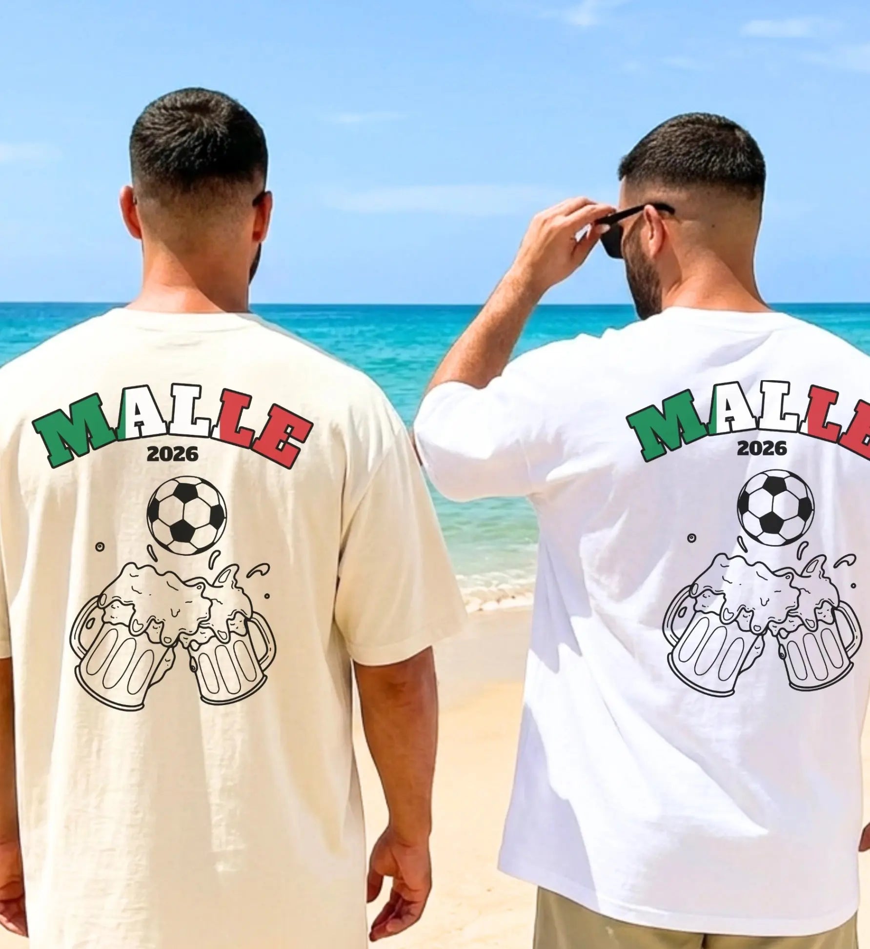 Malle Fussball Shirt — Italien Flagge Bierkrug (Personalisierbar) - Cincerely Yours