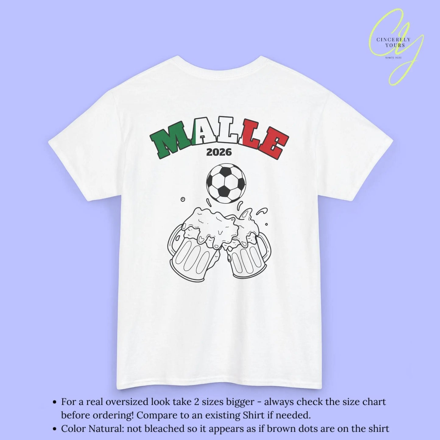 Malle Fussball Shirt — Italien Flagge Bierkrug (Personalisierbar) - Cincerely Yours