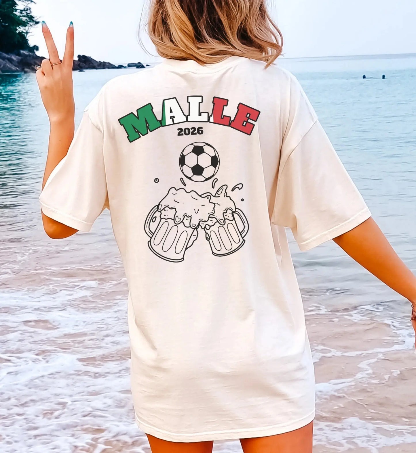 Malle Fussball Shirt — Italien Flagge Bierkrug (Personalisierbar) - Cincerely Yours