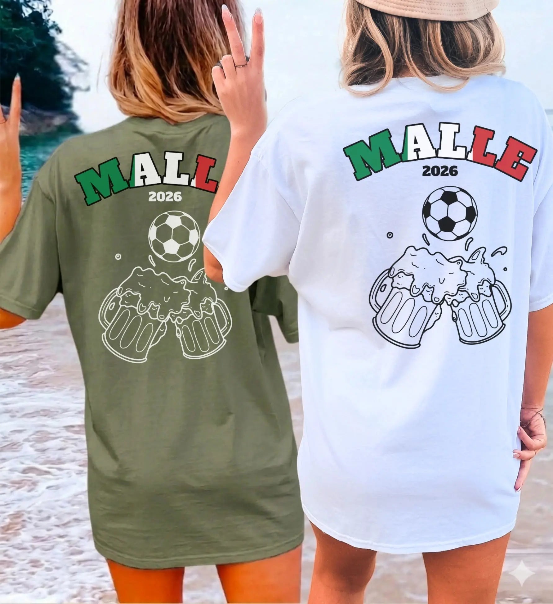 Malle Fussball Shirt — Italien Flagge Bierkrug (Personalisierbar) - Cincerely Yours