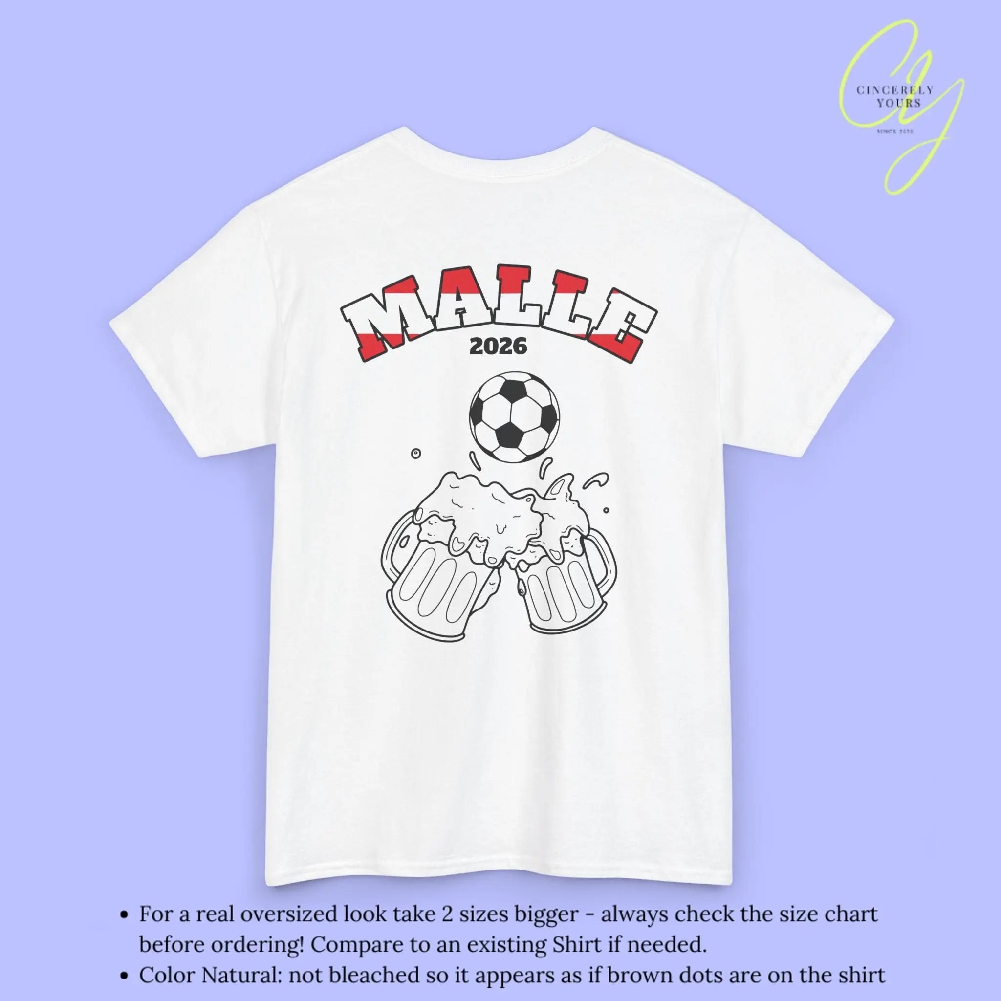 Malle Fussball Shirt — Österreich Flagge Bierkrug (Personalisierbar) - Cincerely Yours