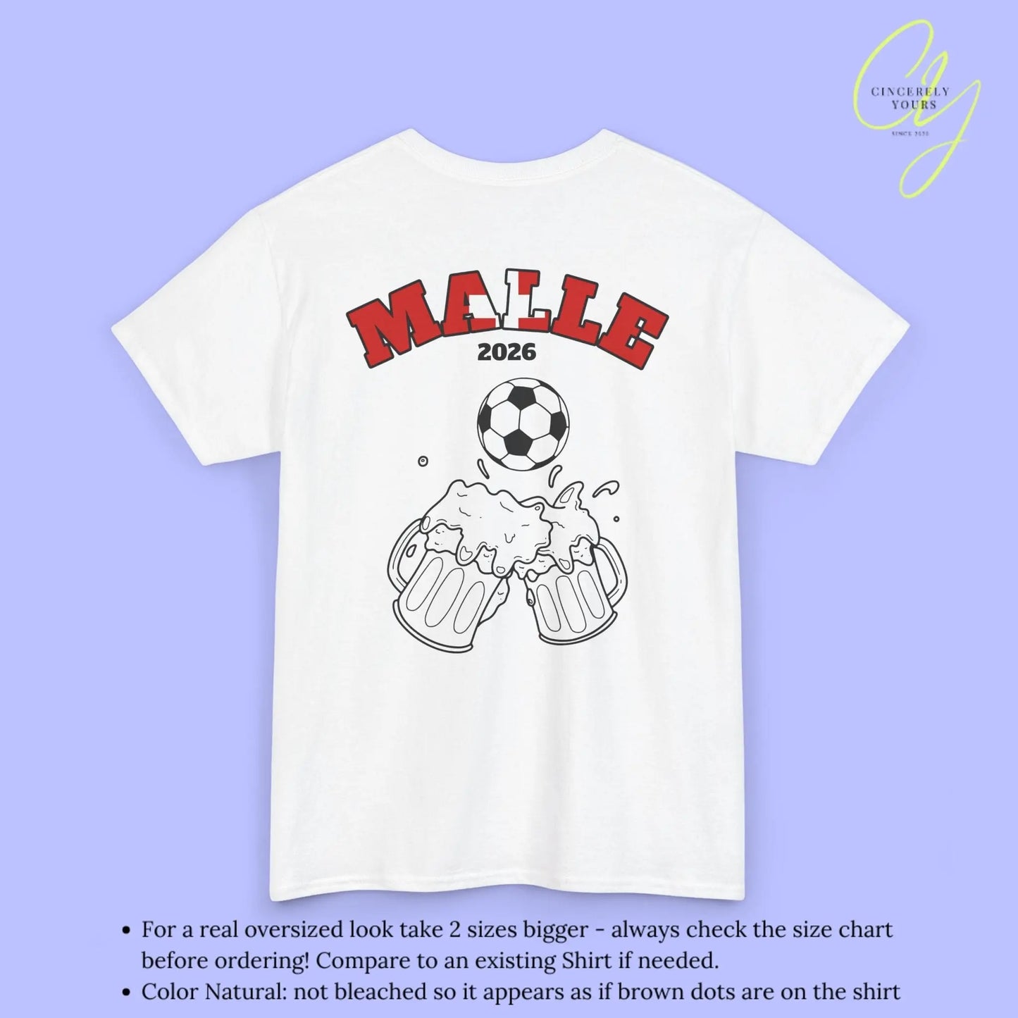 Malle Fussball Shirt — Schweiz Flagge Bierkrug (Personalisierbar) - Cincerely Yours