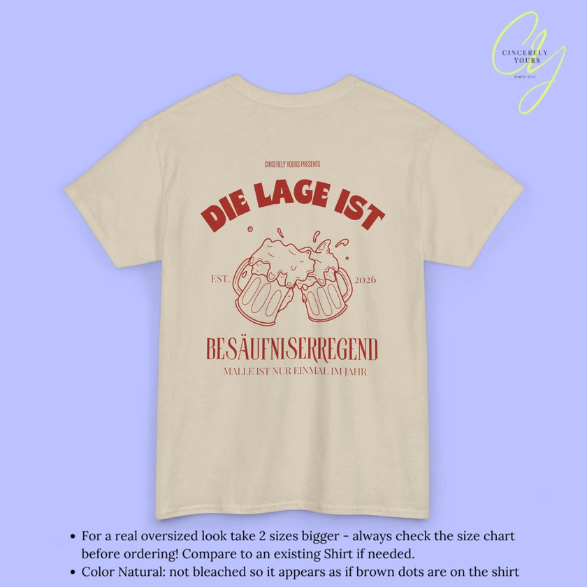 Malle Party Shirt — Die Lage ist besäufniserregend (Customizable) - Cincerely Yours