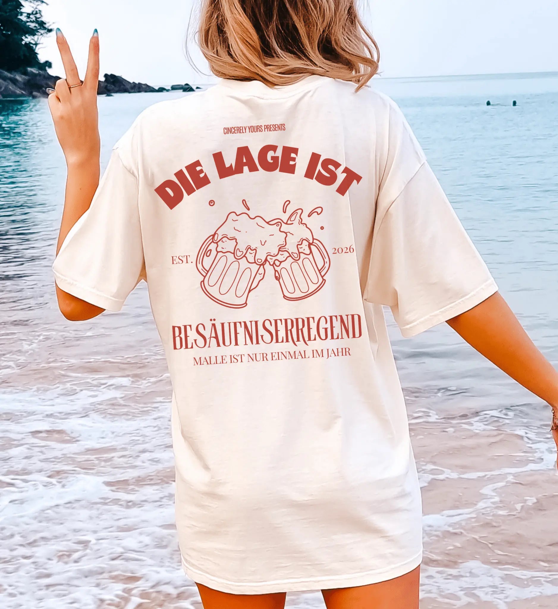 Malle Party Shirt — Die Lage ist besäufniserregend (Customizable) - Cincerely Yours