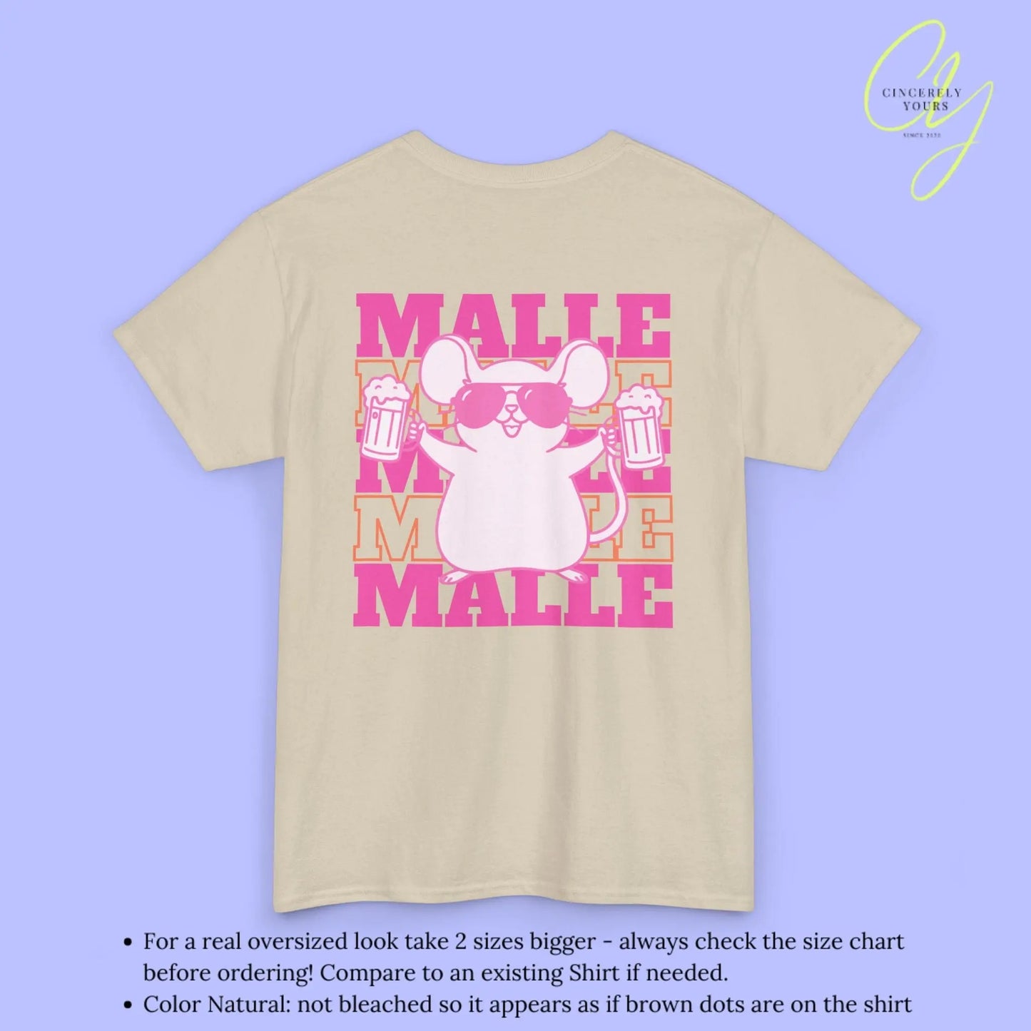 Malle Party Shirt — Neon Party Maus Bierkrug - Cincerely Yours