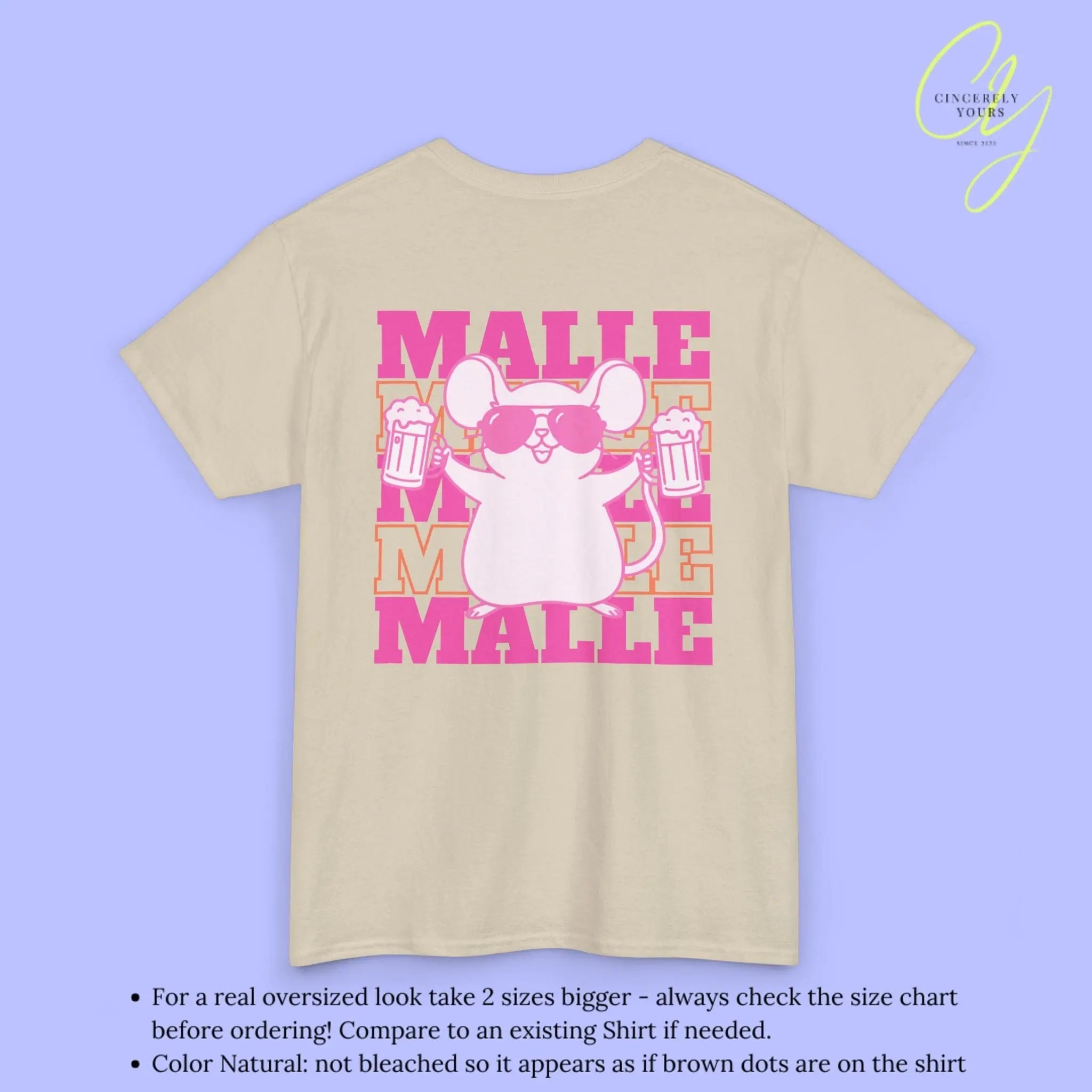 Malle Party Shirt — Neon Party Maus Bierkrug - Cincerely Yours