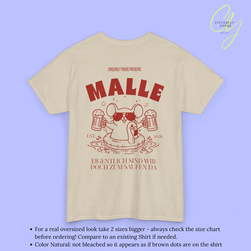 Malle Party Shirt — Party Maus Bierkrug Flamingo zum saufen da (Customizable) - Cincerely Yours