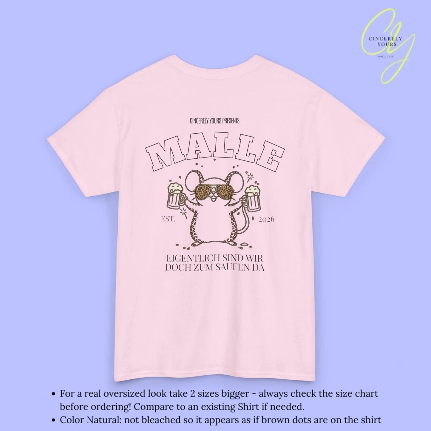 Malle Party Shirt — Party Maus Bierkrug zum saufen da (Customizable) - Cincerely Yours