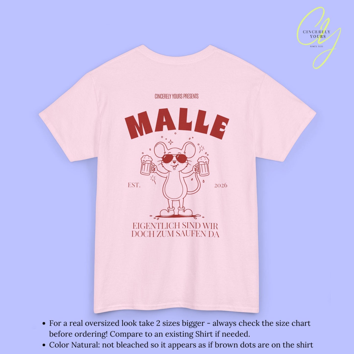 Malle Party Shirt — Party Maus Bierkrug zum saufen da (Customizable) - Cincerely Yours