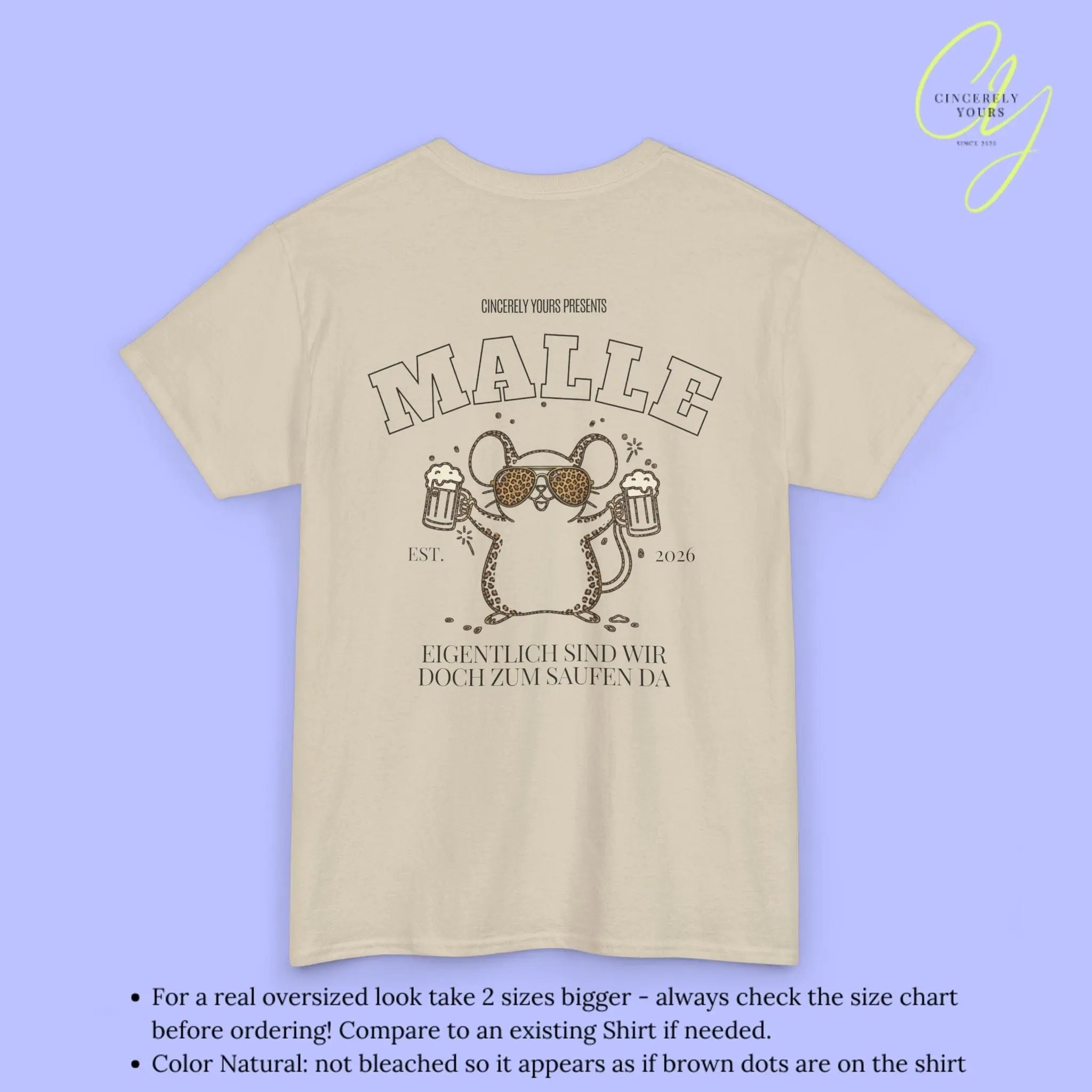 Malle Party Shirt — Party Maus Bierkrug zum saufen da (Customizable) - Cincerely Yours