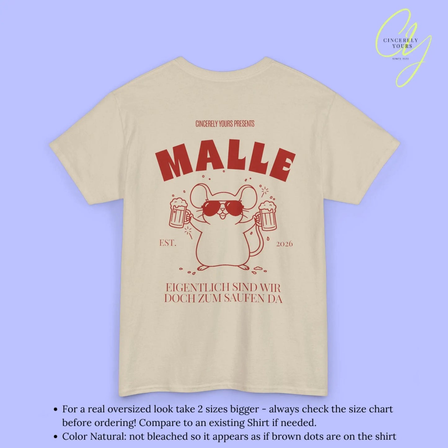 Malle Party Shirt — Party Maus Bierkrug zum saufen da (Customizable) - Cincerely Yours