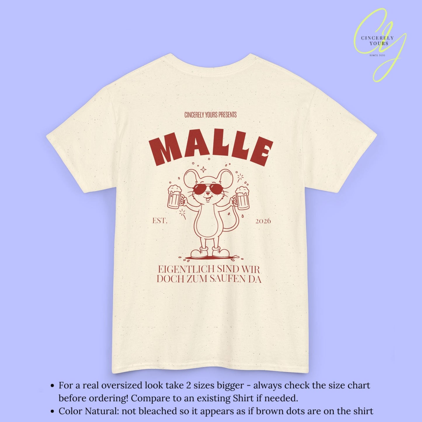 Malle Party Shirt — Party Maus Bierkrug zum saufen da (Customizable) - Cincerely Yours